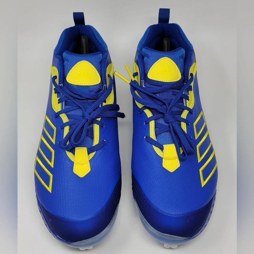 Adidas Bounce Baseball Metal Cleats GZ0451 Men's Size 13.5 Blue/Yellow New